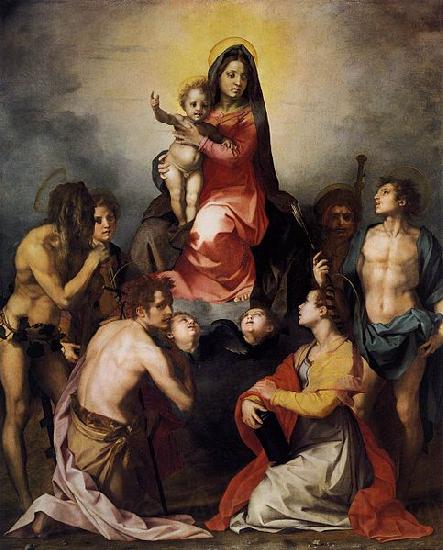 Andrea del Sarto Virgin and Child in Glory with Six Saints Spain oil painting art